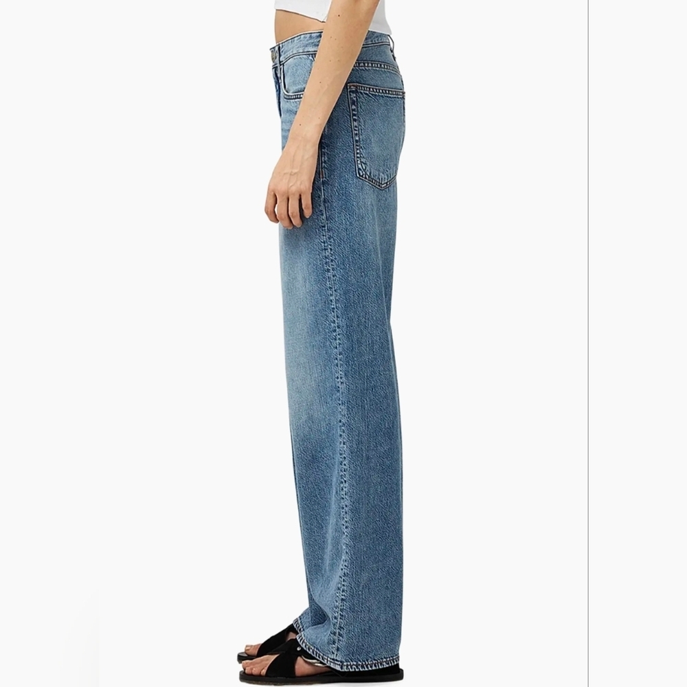 rag & bone Featherweight Logan Straight Mid-Rise Wide-Leg Jeans Size 30 - Picture 3 of 15